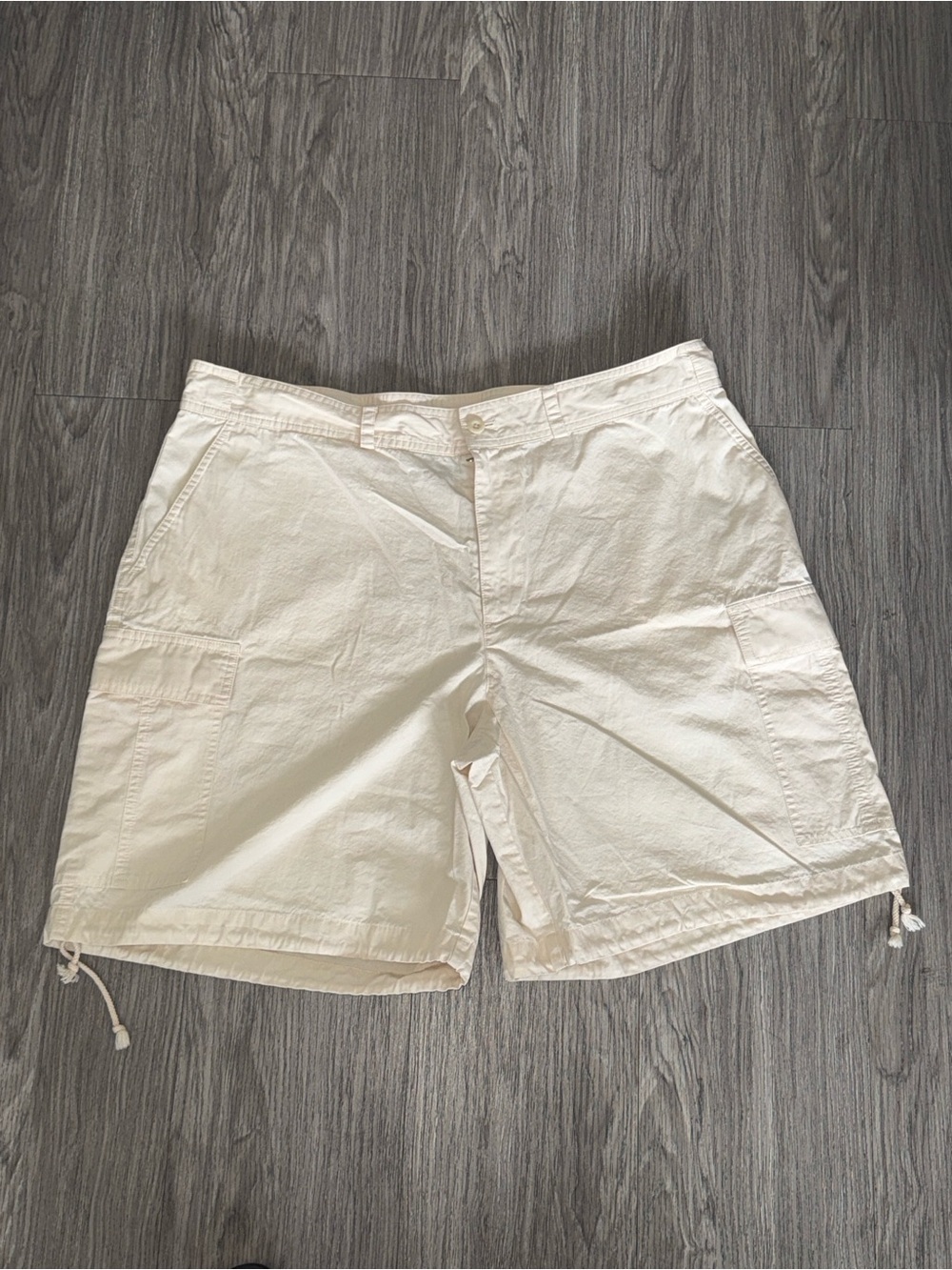 Ralph Lauren Womens Shorts Size 16 Cream Cotton Vtg High Rise Chino